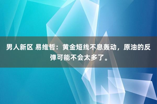 男人新区 易维哲：黄金短线不息轰动，原油的反弹可能不会太多了。