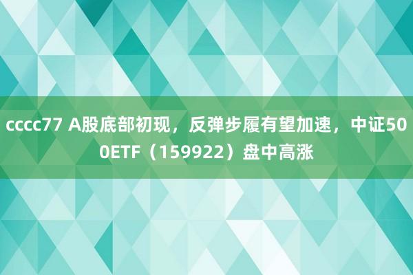 cccc77 A股底部初现，反弹步履有望加速，中证500ETF（159922）盘中高涨