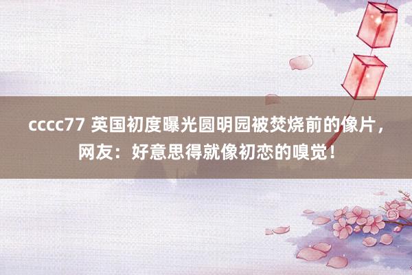 cccc77 英国初度曝光圆明园被焚烧前的像片，网友：好意思得就像初恋的嗅觉！