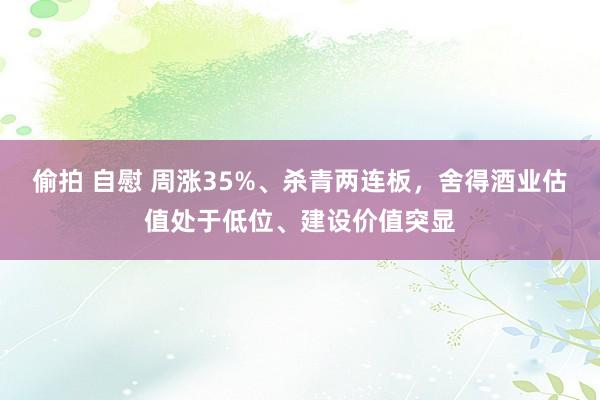 偷拍 自慰 周涨35%、杀青两连板，舍得酒业估值处于低位、建设价值突显