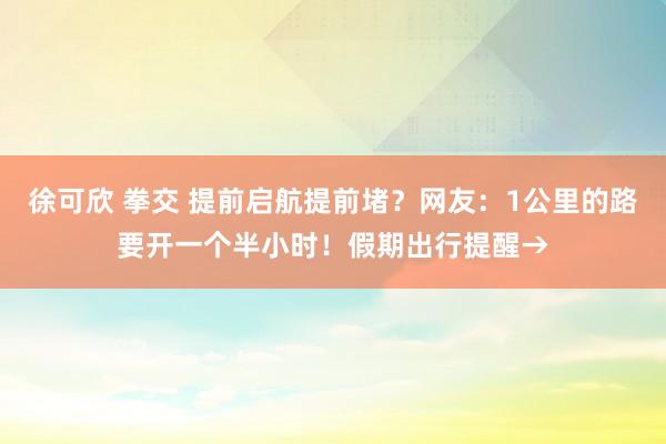 徐可欣 拳交 提前启航提前堵？网友：1公里的路要开一个半小时！假期出行提醒→