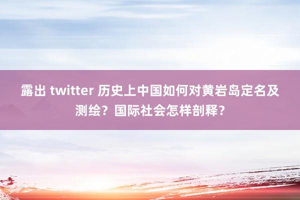 露出 twitter 历史上中国如何对黄岩岛定名及测绘？国际社会怎样剖释？