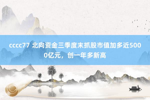 cccc77 北向资金三季度末抓股市值加多近5000亿元，创一年多新高