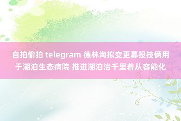 自拍偷拍 telegram 德林海拟变更募投技俩用于湖泊生态病院 推进湖泊治千里着从容能化