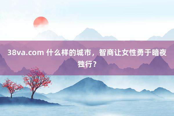 38va.com 什么样的城市，智商让女性勇于暗夜独行？