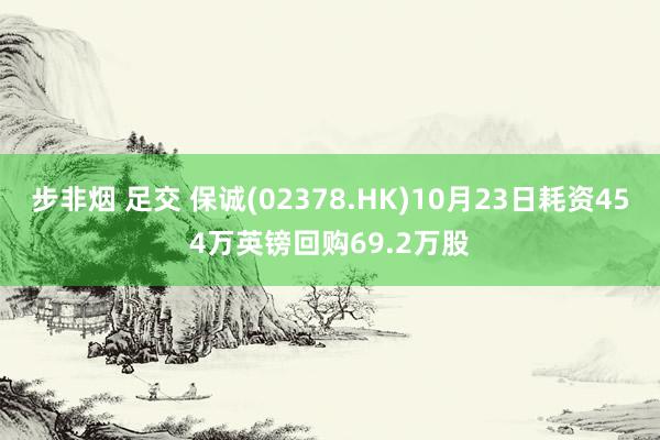 步非烟 足交 保诚(02378.HK)10月23日耗资454万英镑回购69.2万股