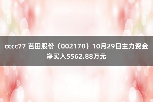 cccc77 芭田股份（002170）10月29日主力资金净买入5562.88万元