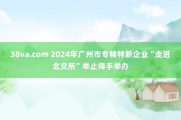 38va.com 2024年广州市专精特新企业“走进北交所”举止得手举办