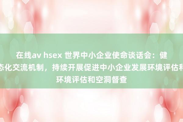 在线av hsex 世界中小企业使命谈话会：健全政企常态化交流机制，持续开展促进中小企业发展环境评估和空洞督查