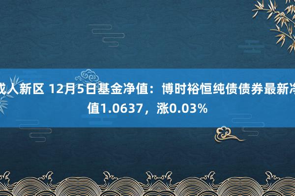 成人新区 12月5日基金净值：博时裕恒纯债债券最新净值1.0637，涨0.03%