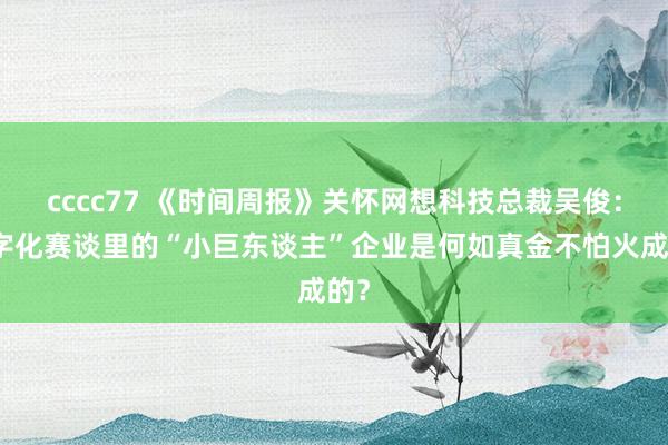 cccc77 《时间周报》关怀网想科技总裁吴俊：数字化赛谈里的“小巨东谈主”企业是何如真金不怕火成的？