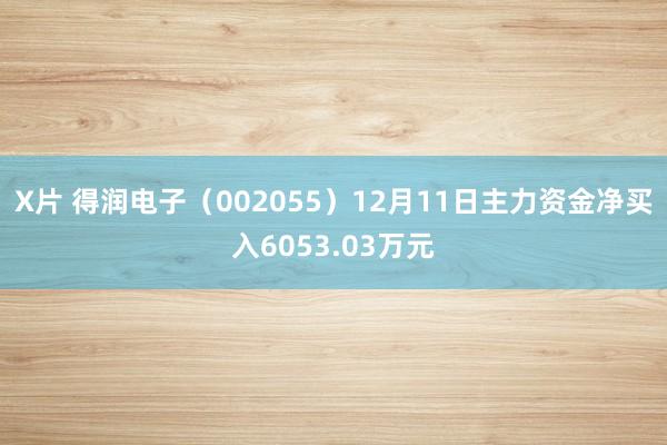 X片 得润电子（002055）12月11日主力资金净买入6053.03万元