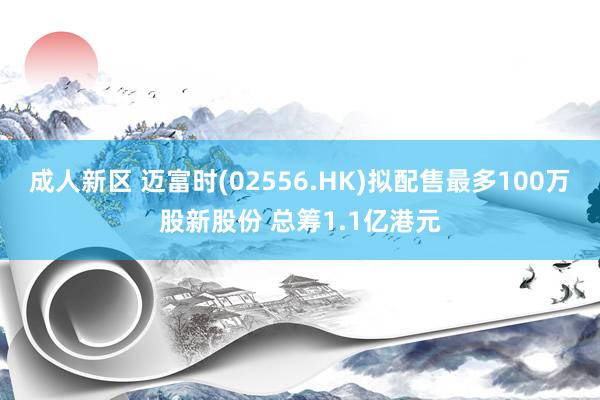 成人新区 迈富时(02556.HK)拟配售最多100万股新股份 总筹1.1亿港元