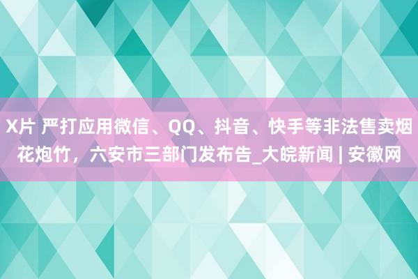 X片 严打应用微信、QQ、抖音、快手等非法售卖烟花炮竹，六安市三部门发布告_大皖新闻 | 安徽网