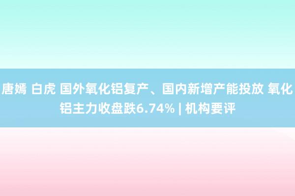 唐嫣 白虎 国外氧化铝复产、国内新增产能投放 氧化铝主力收盘跌6.74% | 机构要评