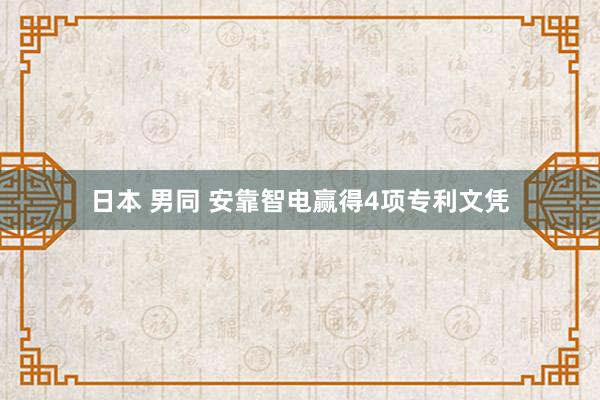 日本 男同 安靠智电赢得4项专利文凭