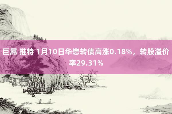 巨屌 推特 1月10日华懋转债高涨0.18%，转股溢价率29.31%