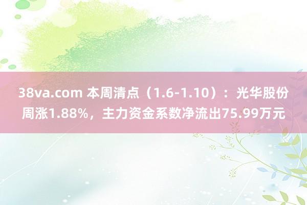 38va.com 本周清点（1.6-1.10）：光华股份周涨1.88%，主力资金系数净流出75.99万元